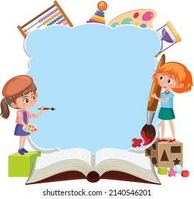 Border Template Kids On White Background Stock Vector (Royalty Free ...