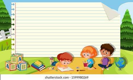 Border Template Kids Playing Park Illustration Stock Vector (Royalty ...