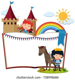 Border template with knight and horse illustration