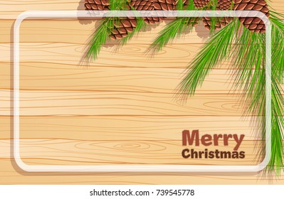 Plantilla de borde con pinecona para ilustración de navidad