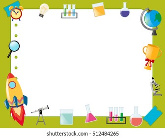 Border template with school items illustration