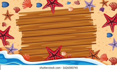 Border template with summer theme in background illustration