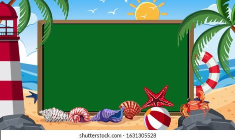 Border template with summer theme in background illustration