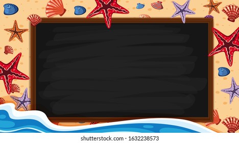 Border template with summer theme in background illustration