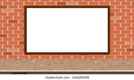 Border template with whiteboard on the wall illustration