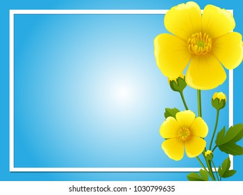 Border Template Yellow Flowers Illustration Stock Vector (Royalty Free ...