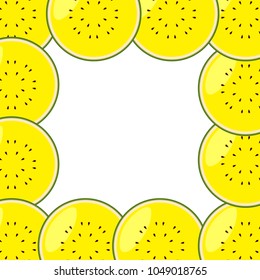 Border template with yellow watermelon illustration