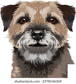 Border Terrier Dog Face Vector Design