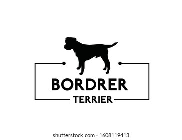 Border Terrier dog logo vector icon