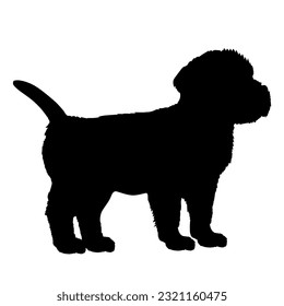 Border Terrier Dog puppies silhouette. Baby dog silhouette. Puppy