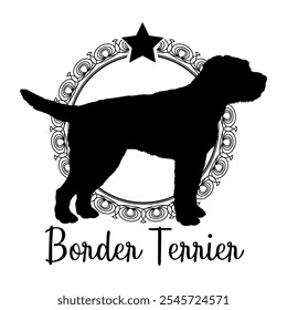 Border Terrier dog silhouette, dog, dog breeds,  vector, silhouette, logo design, animal, illustration, icon, sign, black, pet