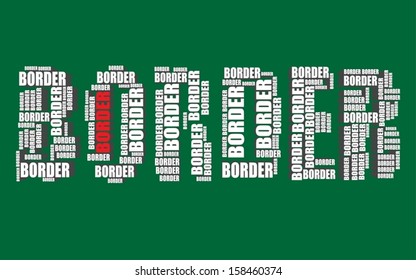 border typography 3d text word art vector border illustration word cloud 