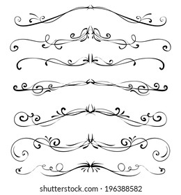 border vector drawn curls elegant hand series of old-fashioned vector dividers nails drawn border vector drawn curls elegant hand straight nails medieval boundary style ornate beauty set art turn deco