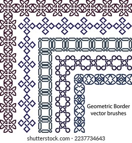 Border vector pattern brush set in seamless celtic and geometric elements
