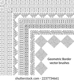 Border vector pattern brush set in seamless celtic and geometric elements