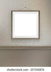 Border vector picture black frame, on the vintage wallpaper wall
