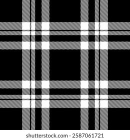 Border vector plaid fabric, elegance seamless textile check. Male texture background tartan pattern in black and white colors palette.