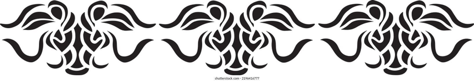 Border Vector Stencil, Black and White