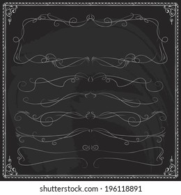 border victorian set of classical vector dividers on a blackboard border victorian line nails hand medieval background scene edge drawn gothic ornate beauty set art curve decorative classical swirl fl