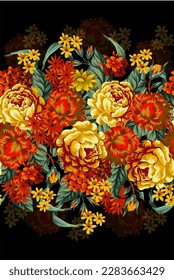 Frontera con rosas victorianas vintage. Vector