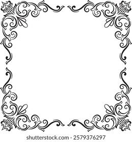 Border Vintage Ornament Floral Wedding Simple