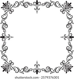 Border Vintage Ornament Floral Wedding Simple