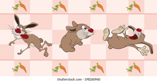 Border for wallpaper with rabbits