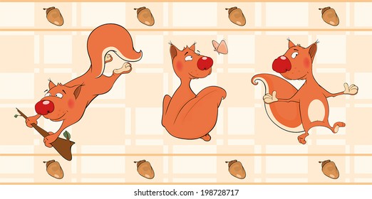 Border for wallpaper with squirrels 