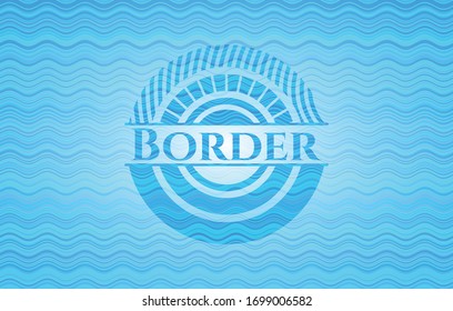 Border water representation emblem. Vector Illustration. Detailed.