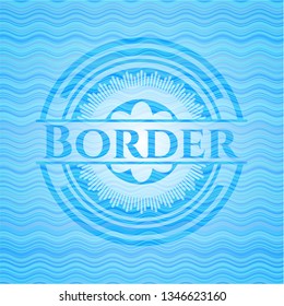 Border water wave representation badge background.