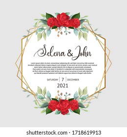 border wedding invitation with floral background design