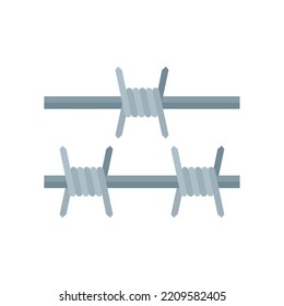 Das Symbol für den Drahtseil an der Grenze. Flache Illustration von mit Border verkabeltem Vektorsymbol einzeln auf weißem Hintergrund