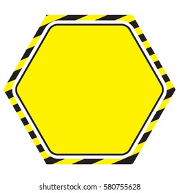 border yellow and black color. CAUTION sign. The hazard warning for text and symbols filled.