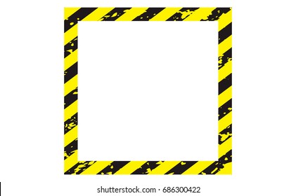 Border yellow and black color. caution Border. space for warning letter. frame for input letter press.