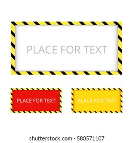 Border yellow and black color. Construction warning border. Vector illustration.