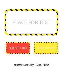 Border yellow and black color. Construction warning border. Vector illustration.