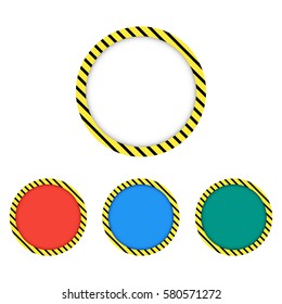 Border yellow and black color. Construction warning border. Vector illustration.