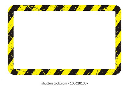 border yellow and black color with texture isolated on white background.