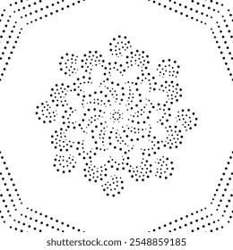 Diseño floral negro Abstractas bordeado. Puede ser utilizado como diseño de la cubierta del cojín o para crear patrones repetitivos para la tela, el Fondo de pantalla, la cortina, la alfombra etc o como elemento decorativo. 