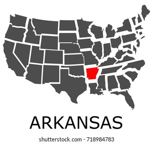 Bordering Map Usa State Arkansas Marked Stock Vector (Royalty Free ...