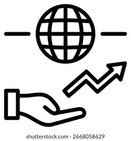 Ilustración vectorial de línea de íconos de potencial de negocio sin bordes