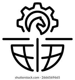 Borderless Business Strategy Icon Line Vector Illustration