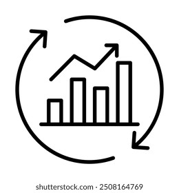 Borderless Growth icon line vector illustration