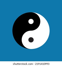 Borderless yin-yang vector symbol around the edge