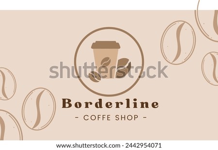 Borderline coffee shop logo , name card design concept vector 