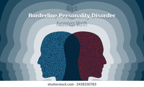 Borderline personality disorder awareness month, vector illustration