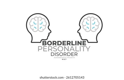 Borderline personality disorder awareness month. background, banner, card, poster, template. Vector illustration.