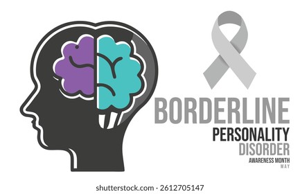 Borderline personality disorder awareness month. background, banner, card, poster, template. Vector illustration.