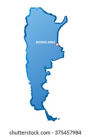 Borders of ARGENTINA. Blue Vector Illustration.