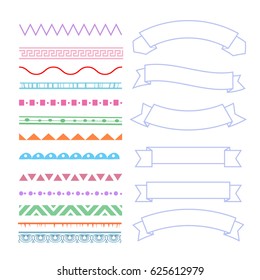 borders and banners set. vector design elements